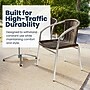 Flash Furniture Lila 23.5" Square Metal Table Set with 4 Rattan Chairs, Dark Brown (TLH24SQ020CHR4)~#|#~4DBE08F2-F843-40D7-84BED296A149ADD1_sc7