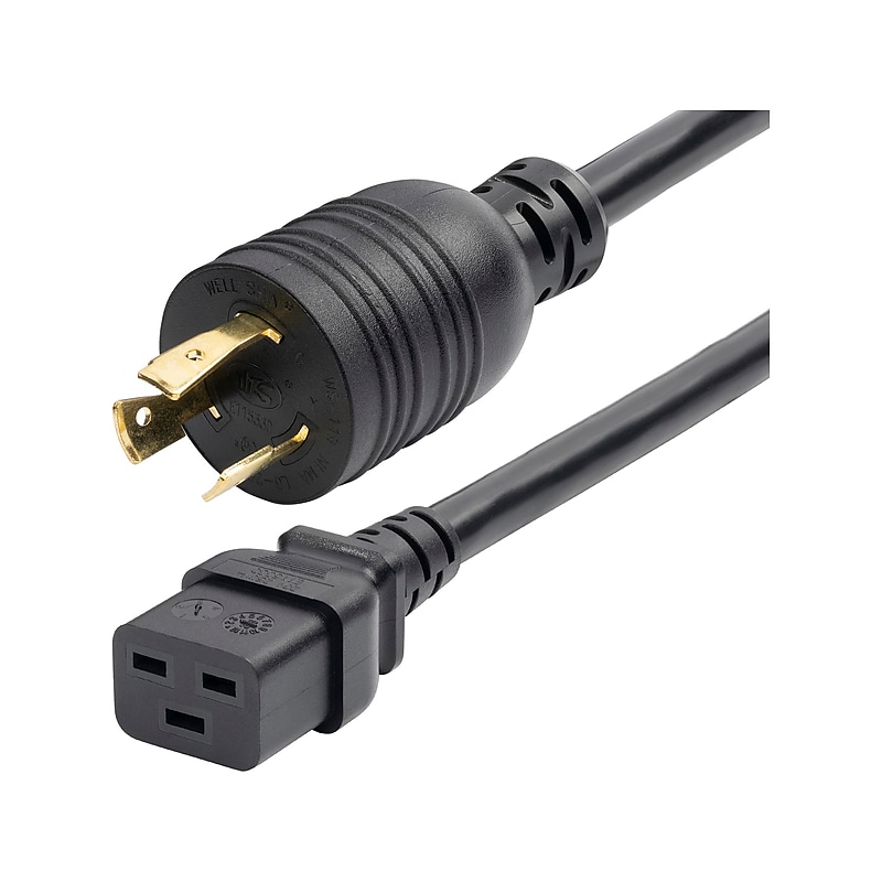 StarTech 6' Twist-Lock NEMA L6-20P to C19 Power Cable, male to Female, Black (ZA16-2600-POWER-CORD) image 1