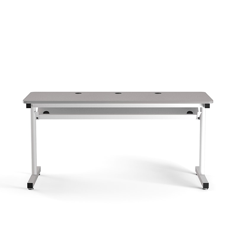 VersaDesk 60"W Basic Computer Table, Grey/White (BCT6024-WG) image 1