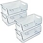 Azar Small Stackable Plastic Wide Pantry Storage Bin, 5" x 12.87"x 5.5", Clear, 4/Pack (556756-4PK)~#|#~4DCDE652-8598-48A7-909775CC040421A3_sc7
