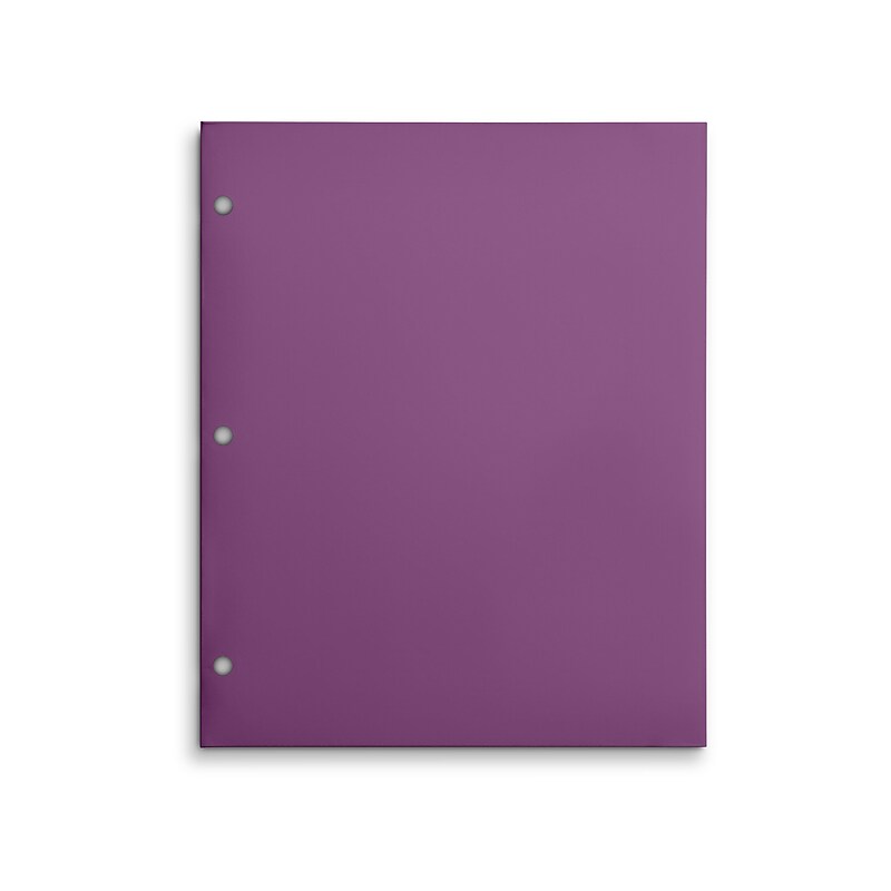 Staples 3-Hole Punched 4-Pocket Paper Presentation Folder, Purple (ST56216-CC) image 1