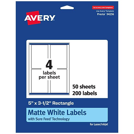 mama✩ Avery Laser/Inkjet Rectangle Multipurpose Labels, 5