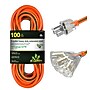 GoGreen Power 100' Indoor/Outdoor Extension Cord, 3-Outlet, 12 AWG, Orange (GG-15200)~#|#~4DD0BE44-7638-4C63-A14B45DE0ECA7A34_sc7