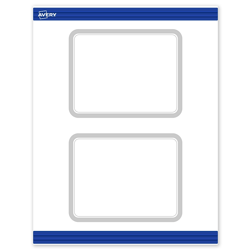 Avery Silver Border Matte Blank Card, White, 20/Pack (S00-F3F) image 1