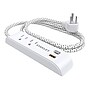 STANLEY SurgeMax 2-Outlet Surge Protector Power Strip with 2-USB Ports & Braided Fabric Cord, 6-ft., 300 Joules, White (33254)~#|#~4DD5C862-23B4-4997-AEBA2E7B7D6910E9_sc7