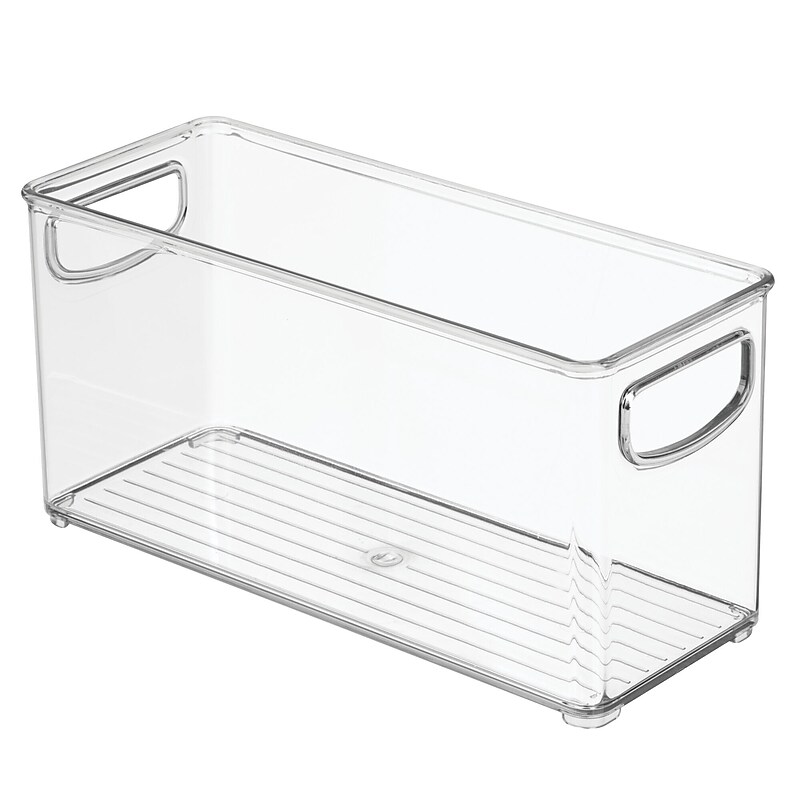 iDESIGN Small Stackable Plastic Storage Bin, Clear (63799) image 1