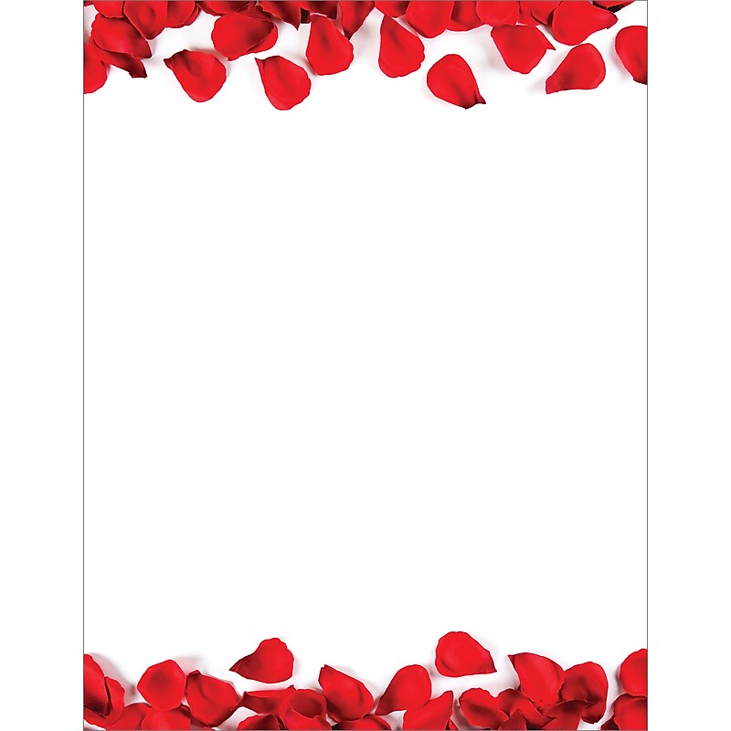 Great Papers Red Rose Petals Elegance Everyday Letterhead, Multicolored, 50 Sheets/Pack (2025006) image 1