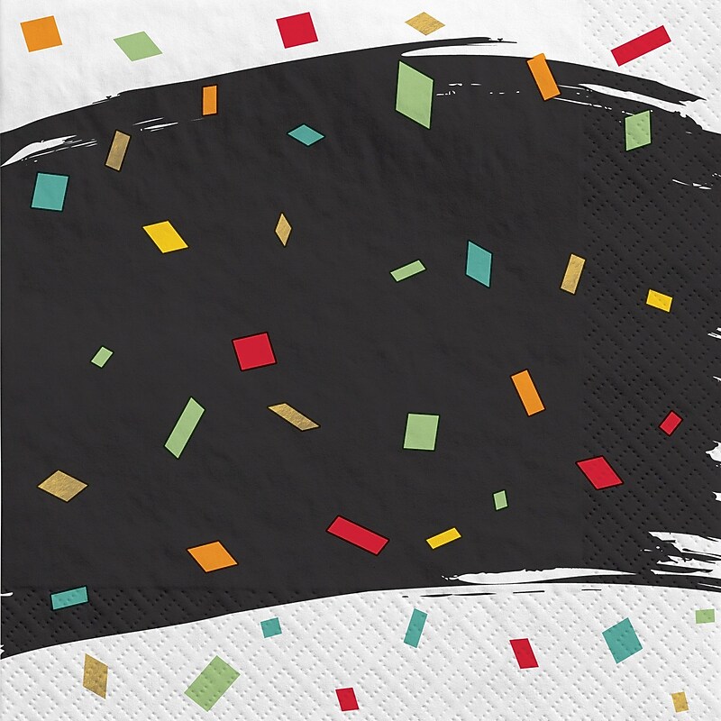 Party City Confetti Lunch Napkins, 2-Ply, Multicolored, 16 Napkins/Pack (AM510059-ST) image 1