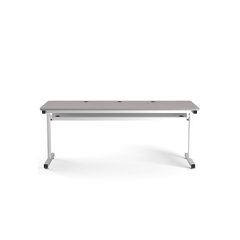 VersaDesk 72"W Basic Computer Table, Grey/White (BCT7230-WG) image 1