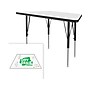 Correll Trapezoid Activity Table, 48" x 24", Height-Adjustable, Frosty White/Black (A2448DE-TRP-80)~#|#~4DF20233-062B-4F58-A5C47286E0FB710F_sc7