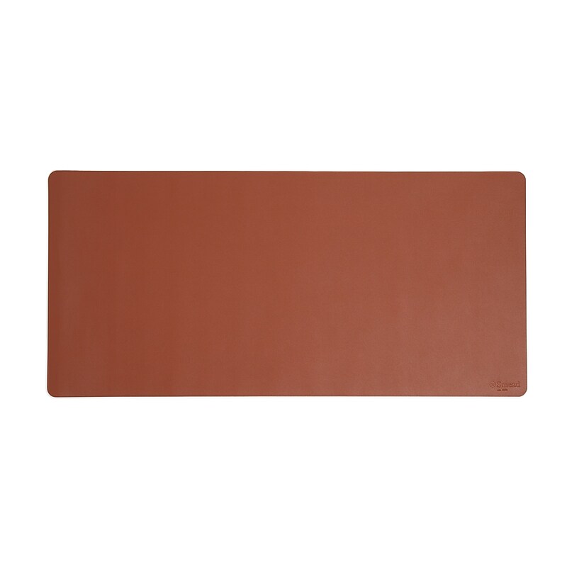 Smead Large Vegan Leather Anti-Slip Desk Pad, 36" x 17", Brown (64827) image 1