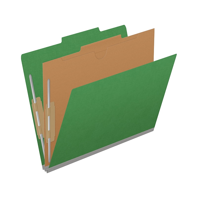 Medical Arts Press Pressboard Classification Folder, 1-Divider, 2" Expansion, Letter Size, Moss Green, 10/Box image 1