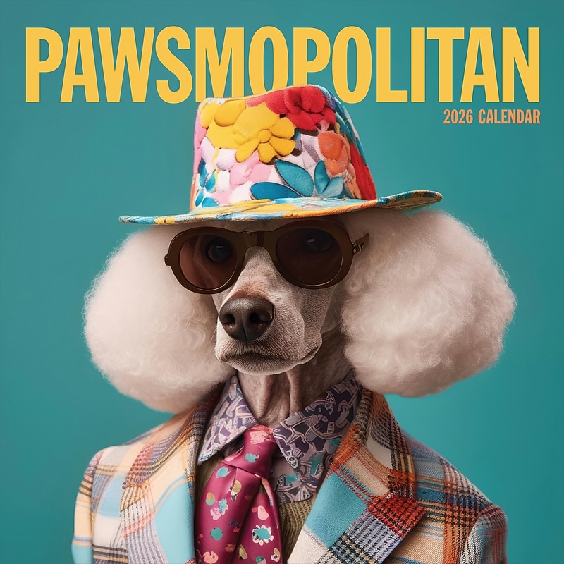 2026 TF Publishing 12" x 17" TF Publishing 12" x 12" Pawsmopolitan Wall Calendar 26-1122 image 1