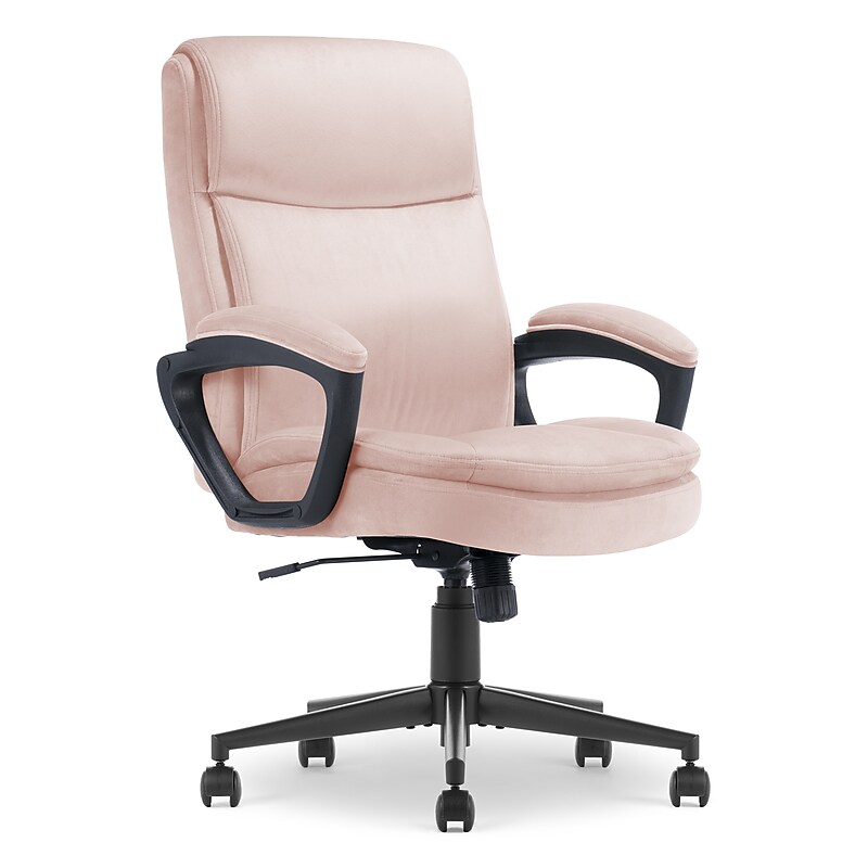 Serta Comfort Ergo Ergonomic Velvet Fabric Swivel Executive Chair, Pink (CCHR10016D) image 1