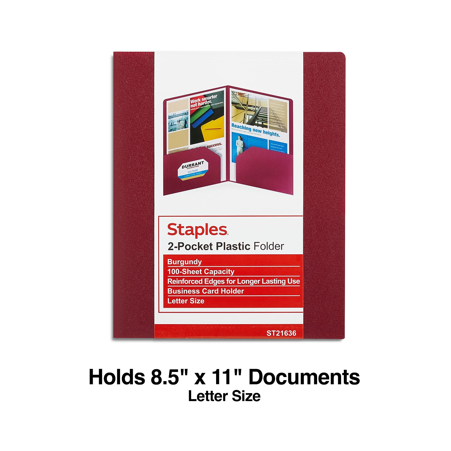 Staples 2-Pocket Presentation Folder (Burgundy)