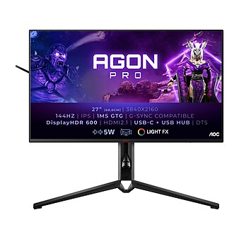 AOC AGON PRO 27" 4K Ultra HD 144 Hz LCD Gaming Monitor, Black/Red (AG274UXP)