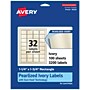 Avery Pearlized Ivory Rectangle Multipurpose Labels, 1.25" x 1.75", Ivory, 3200/Box (94226)~#|#~4E253D54-E644-4EE8-884862CE0D0B9851_sc7
