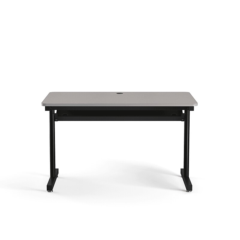 VersaDesk 48"W Basic Computer Table, Grey/Black (BCT4830-BG) image 1