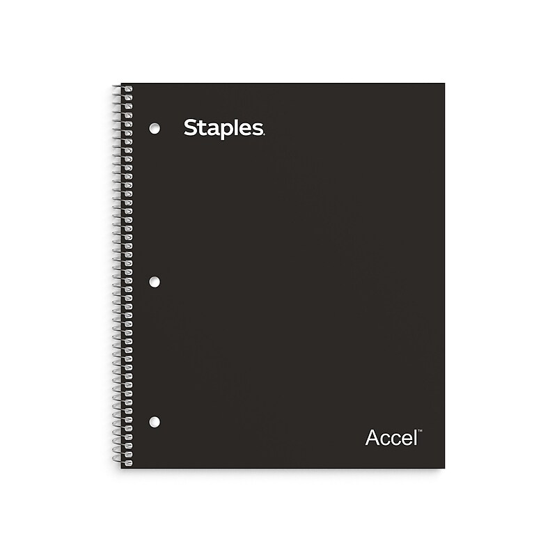 Staples Premium 1-Subject Notebook, 8.5" x 11", Graph Ruled, 100 Sheets, Black (TR58322) image 1