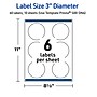 Avery Laser/Inkjet Circle Multipurpose Labels, 3" Dia., White, 60/Pack (S00DN4)~#|#~4E3377AF-CD79-4530-A6AD0815340E5390_sc7