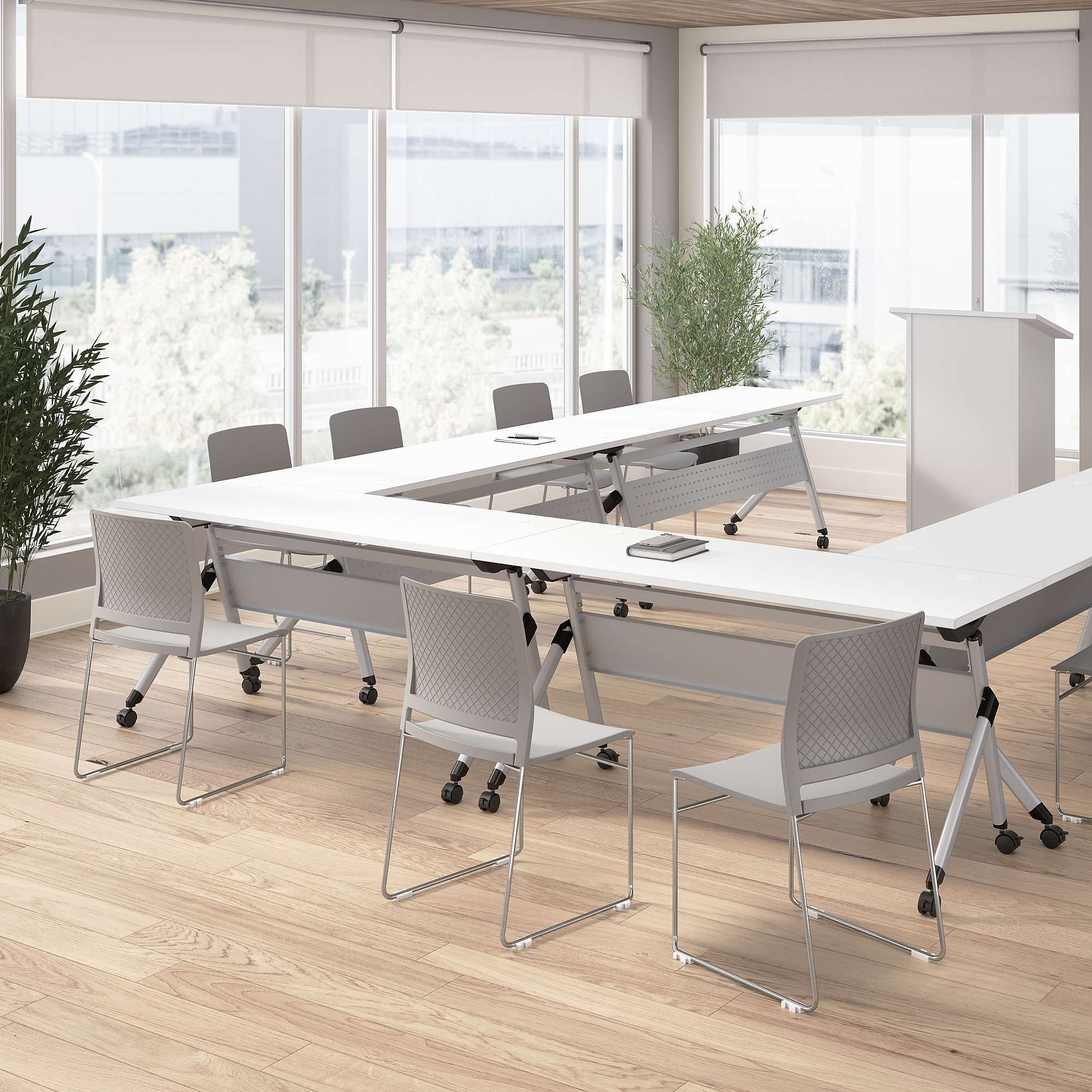 Bush Business Furniture Envision Stackable Chairs, Gray, 2/Set (CH4003LGP-03) Sansujyuku sansujyuku.com