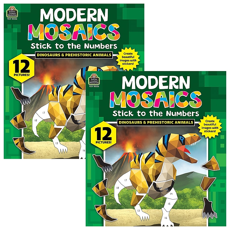 Teacher Created Resources Modern Mosaics: Dinosaurs Activity Book, 2/Bundle (TCR10326-2) image 1