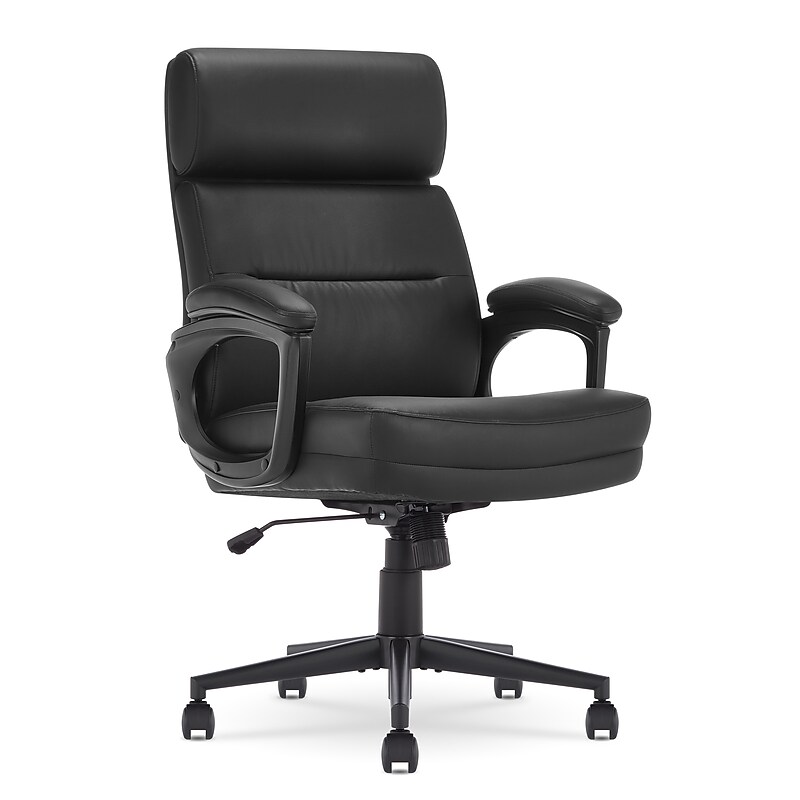 Serta Comfort Ergonomic Bonded Leather Swivel Executive Chair, Black (CHR10130A) image 1
