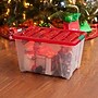 Iris Holiday Large Stackable Plastic Storage Box, 13" x 16.5" x 22", 54 Qt., Clear/Red, 4/Pack (500531)~#|#~4E4ACBCA-CD4A-404E-BE5ED8BD3F0B5A98_sc7