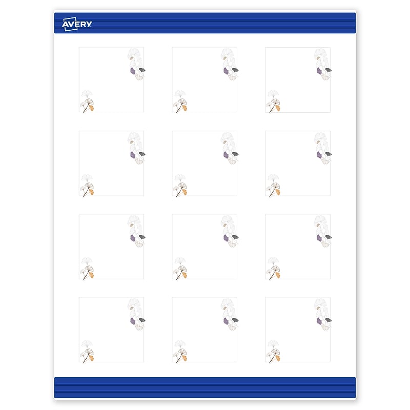 Avery Floral Design Matte Blank Card, White, 120/Pack (S00-F4B) image 1