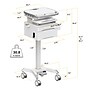 Mount-It! MedHub Height-Adjustable Medical Cart with 2 Lockable Drawers, Power Strip and Locking Casters, White/Grey (MI-16037)~#|#~4E564A64-C29F-464A-925B016A03AB1E4D_sc7