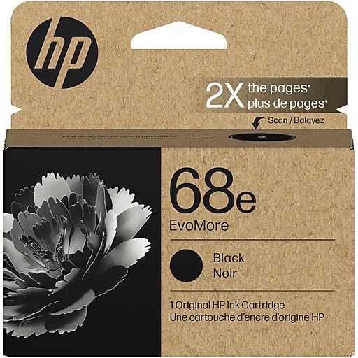 HP 68e EvoMore High Yield Black Ink Cartridge, Works with Envy