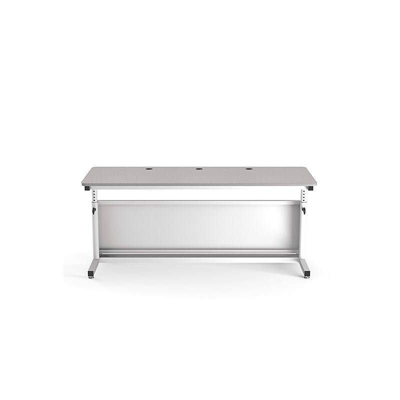 VersaDesk Deluxe 72"W Manual Adjustable Standing Computer Table, Grey/White (CTL7230-WG) image 1