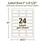 Avery EcoFriendly Rectangle Multipurpose Labels, 1" x 2-1/2", White, 1200/Box (94221)~#|#~4E665FFE-CC9F-4165-9DD824E2C0DB4A24_sc7