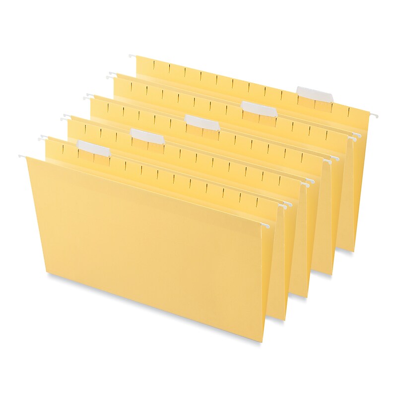 Universal Recycled Hanging File Folder, Legal Size, Yellow, 25/Box (UNV14219) image 1