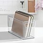iDESIGN Small Stackable Plastic Storage Bin with Handles, 5" x 4" x 10", Clear, 4/Pack (95586N)~#|#~4E88F7D0-484B-4B10-86F7F40B2B806EA2_sc7