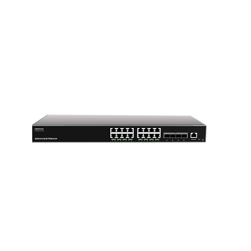 Grandstream GWN7810 16-Port High-Performance PoE Managed, 10Gbps, Black (GWN7812P) image 1