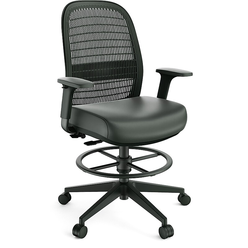 Workplace2.0 Health™ Bedford Polyurethane/Nylon Task Stool, Black (WP62575) image 1