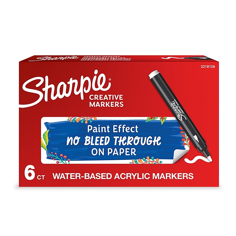 Sharpie Creative Wet Erase Markers, Bullet Tip, White, 6/Pack (2218126) image 1