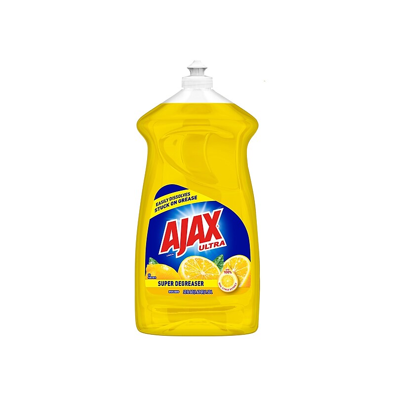 Ajax Ultra Super Degreaser Dish Soap, Lemon, 52 fl. oz., 6/Carton (149861CT) image 1