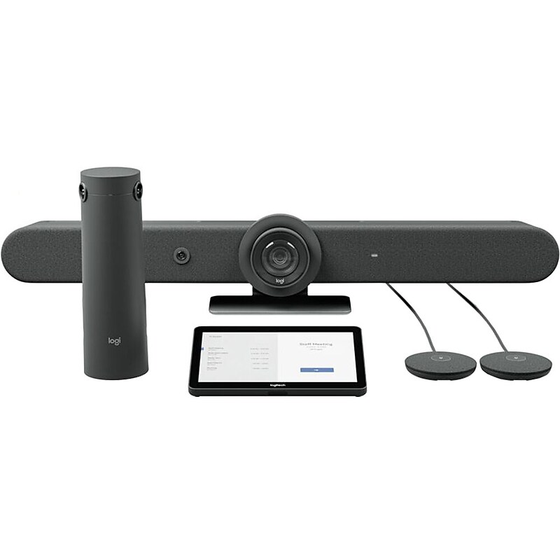 Logitech Meeting Room Solutions 4K Video Conferencing System Bundle, Tabletop Mount, Graphite (991-000535) image 1