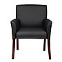 Boss Office Products Box Arm Faux Leather Guest Chair, Black/Mahogany (B619)~#|#~4E9C2A8A-82C3-42DE-9CCA2C7EB23C3E15_sc7