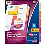Avery Ready Index Table of Contents Numeric Paper Divider, 5-Tab, White, 6/Pack (11187)~#|#~sp36616906_sc7