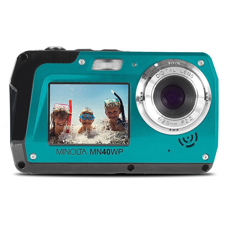 Minolta 48-Megapixel Digital Waterproof Camera, Blue (MN40WPBL) image 1