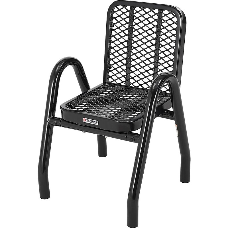 Global Industrial Outdoor Dining Chair, Expanded Metal, Black (348115) image 1