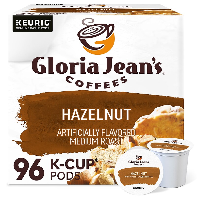 Gloria Jean's Coffees Hazelnut Coffee, Keurig K-Cup Pod, Medium Roast, 96/Carton (60051-052CT) image 1