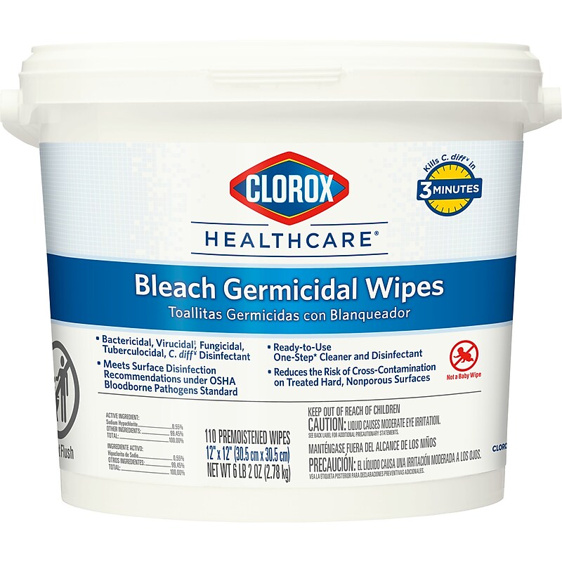 Clorox Healthcare Disinfecting Wipes, 110 Wipes/Container (30358) image 1