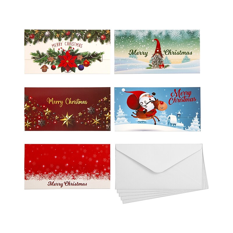 Better Office Money Christmas Cards, 6.25" x 3.25", 20/Pack (64657-20PK) image 1