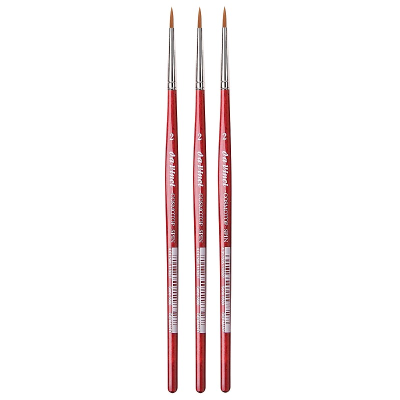 da Vinci COSMOTOP-SPIN Watercolor Synthetic Silkpainting Round Brush, 3 /Pack (DVXVA55802-3) image 1
