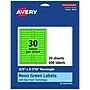 Avery Laser/Inkjet Multipurpose Rectangle Labels, 2/3" x 3-7/16", Neon Green, 600/Pack (94210)~#|#~4ED1279C-D6CF-45CA-A493D0DB6F3D1305_sc7