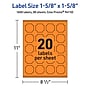 Avery Decorative Edge Multipurpose Labels, 1-5/8" x 1-5/8", Bright Orange, 1600/Box (94110)~#|#~4ED885F3-E448-4801-AD2C60B52875255C_sc7